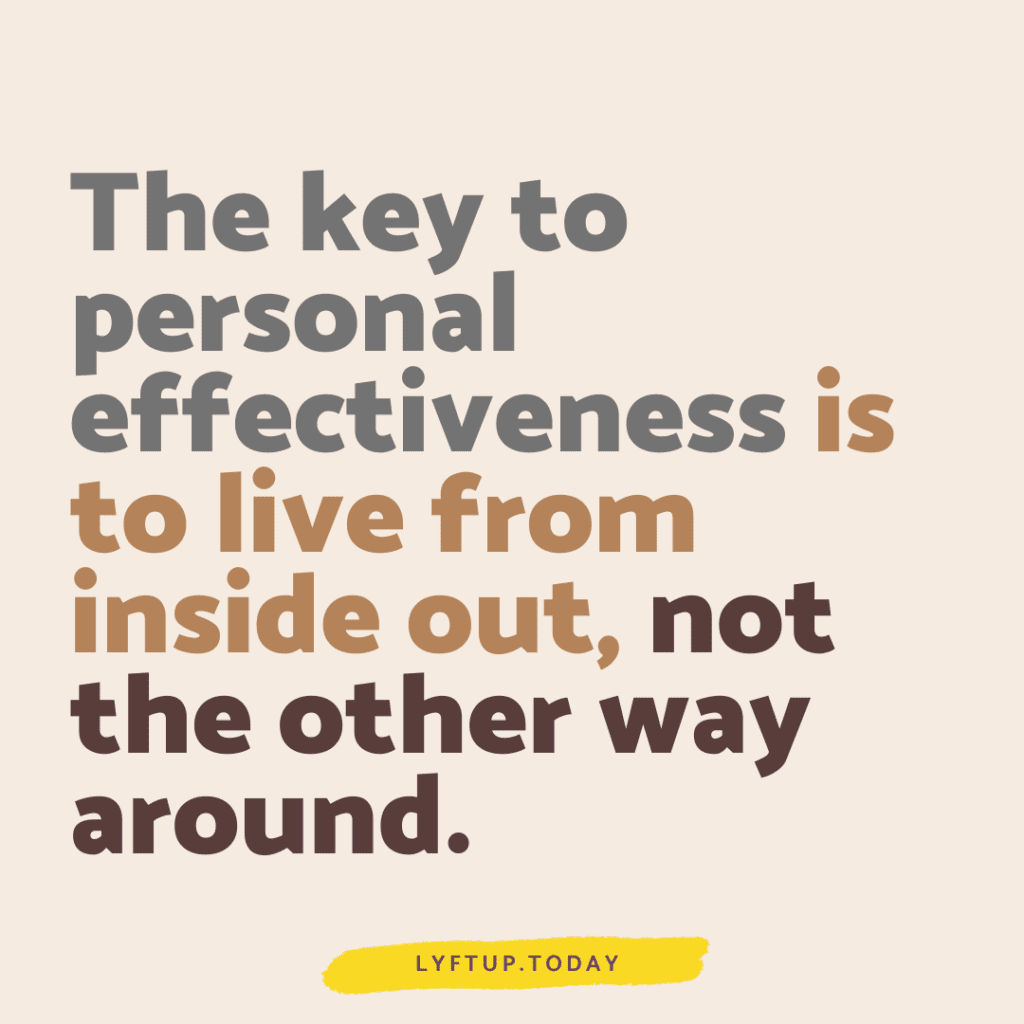 lyftup.today - the key to personal effectiveness is to live from inside out, not the other way round.