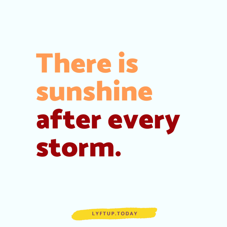 There is sunshine after every storm