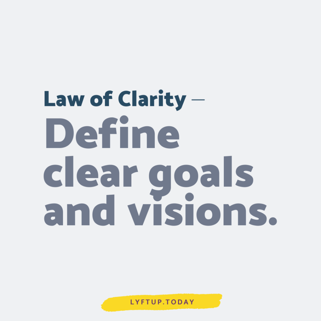 lyftup - Law of Clarity: Define clear goals and visions.