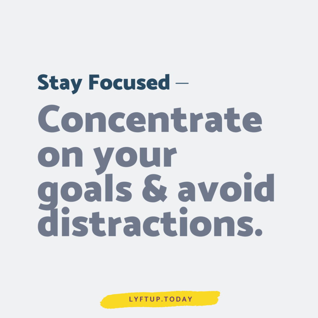 lyftup - stay focused: Concentrate on your goals & avoid distractions