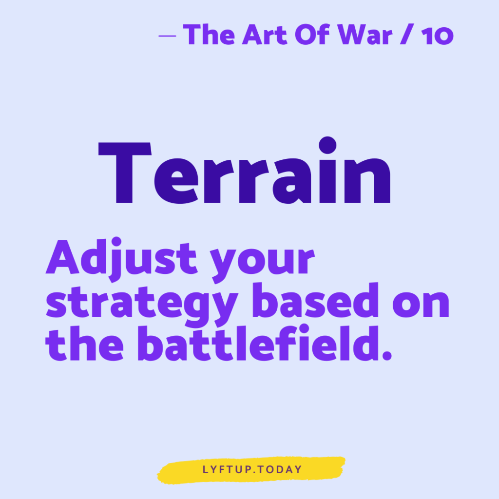 lyftup - the art of war 10 - Terrain - Adjust your strategy based on the battlefield