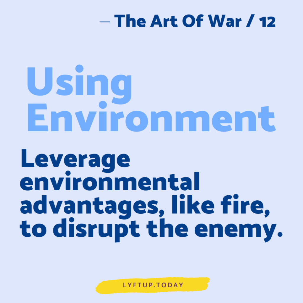 lyftup - the art of war 12 - Using Environment - Leverage environmental advantages like fire to disrupt the enemy