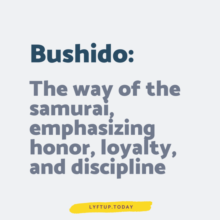 lyftup - bushido - The way of the samurai emphasizing honor loyalty and discipline