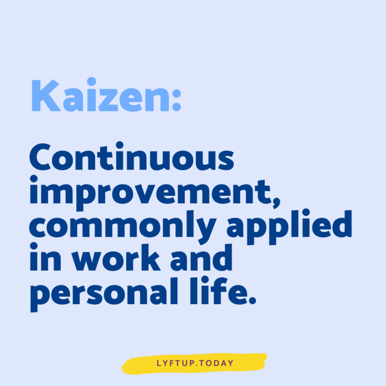 lyftup - kaizen - Continuous improvement commonly applied in work and personal life