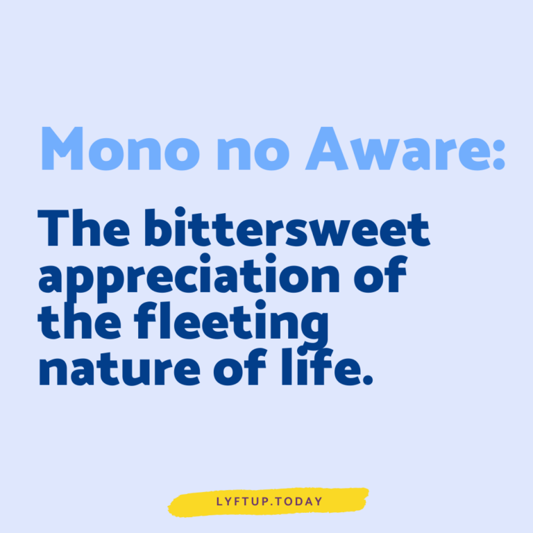 lyftup - mono no aware - The bittersweet appreciation of the fleeting nature of life