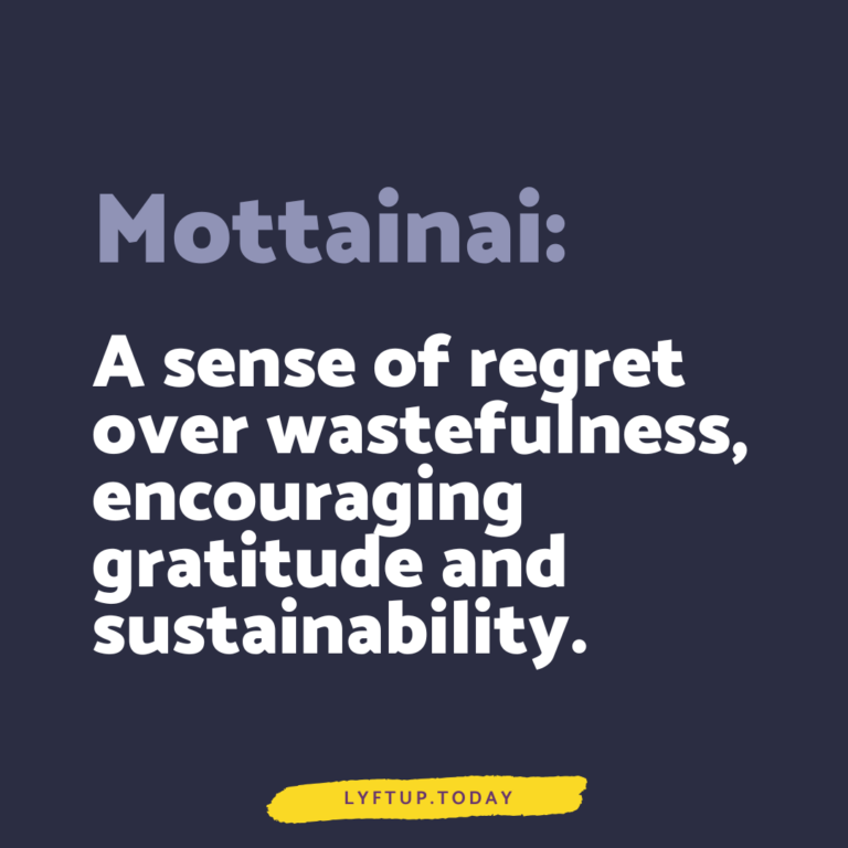 lyftup - mottainai a sense of regret over wastefulness encouraging gratitude and sustainability