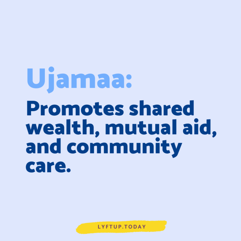 lyftup - ujamaa - promotes shared wealth mutual aid and community care